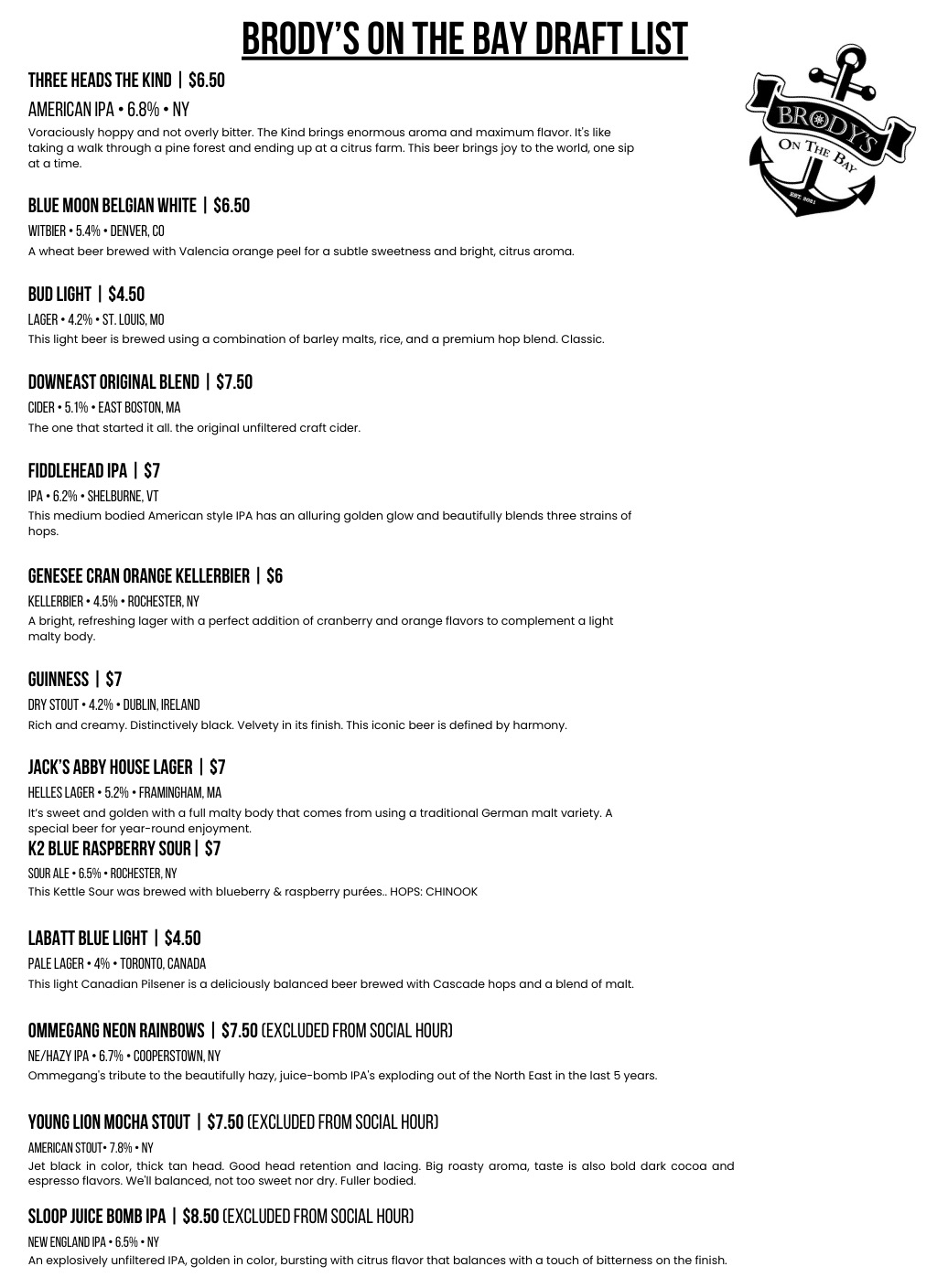 daft beer list daft beer list